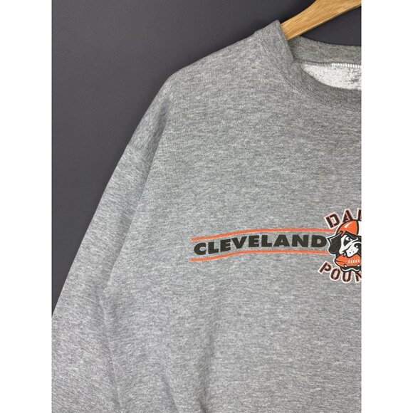 Vintage 90s Cleveland Browns NFL Football Dawg Pound Grey Crewneck Sweater Large - Picture 4 of 15
